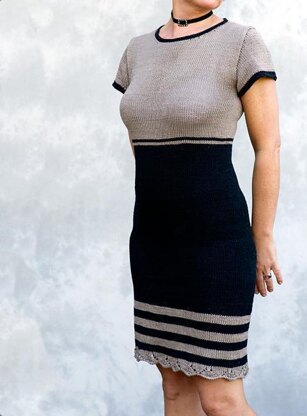 Yvette - Knitted dress with lace border