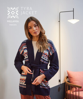 Tyra Jacket - Knitting Pattern for Women in MillaMia Naturally Soft Merino - Downloadable PDF