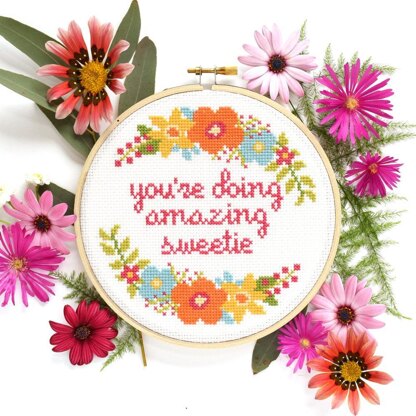 The Stranded Stitch Sweetie Cross Stitch Kit - 6 inches