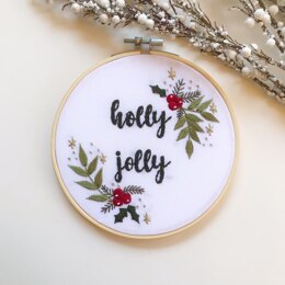 Holly Jolly Christmas Embroidery Pattern