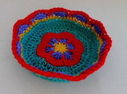 Flower Motif Small Basket