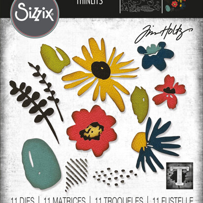 Sizzix Thinlits Die Set Modern Floristry by Tim Holtz