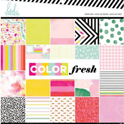 American Crafts Heidi Swapp Single-Sided Paper Pad 12"X12" 36/Pkg - Color Fresh, 24 Designs