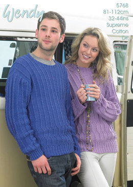 Textured Sweater in Wendy Supreme Cotton DK - 5768