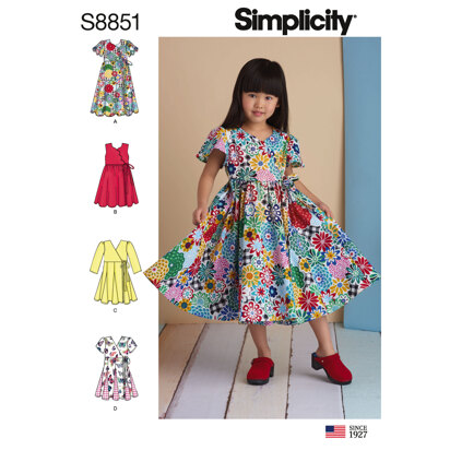Simplicity S8851 Child's Dresses - Paper Pattern, Size A (3-4-5-6-7-8)