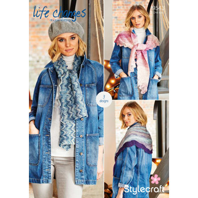 Shawls & Scarf in Stylecraft Life Changes & Life DK - 9543 - Downloadable PDF