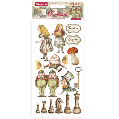 Stamperia Adhesive Shapes Alice Through The Looking Glass - 15x30 cm