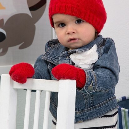 Cosy Hat and Mitts in Red Heart Baby - LW4315EN