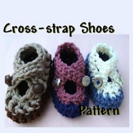 Cross Strap Shoes (booties) | Crochet Pattern by Ashton11