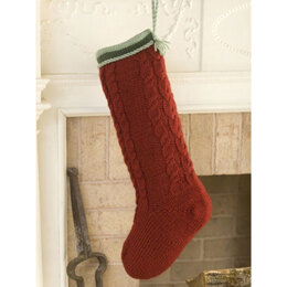Cabled Christmas Stocking in Caron Simply Soft - Downloadable PDF