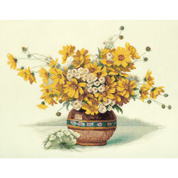 Panna Bouquet with Yellow Flowers Cross Stitch Kit