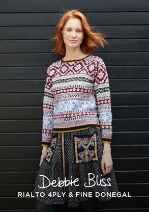 Krysta Sweater - Knitting Pattern For Women in Debbie Bliss Rialto 4ply & Fine Donegal