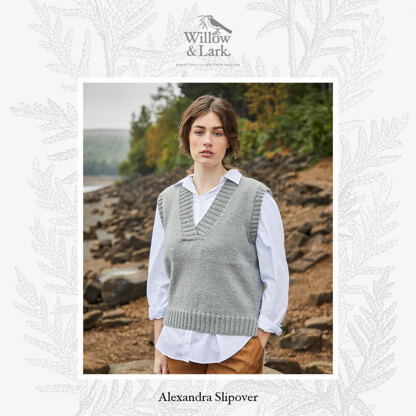 Alexandra Slipover -  Knitting Pattern For Women in Willow & Lark Heath Solids by Willow & Lark