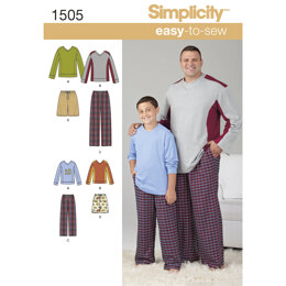Simplicity Husky Boys' & Big & Tall Men's Tops and Trousers 1505 - Paper Pattern, Size A (S - L / 1XL - 5XL)