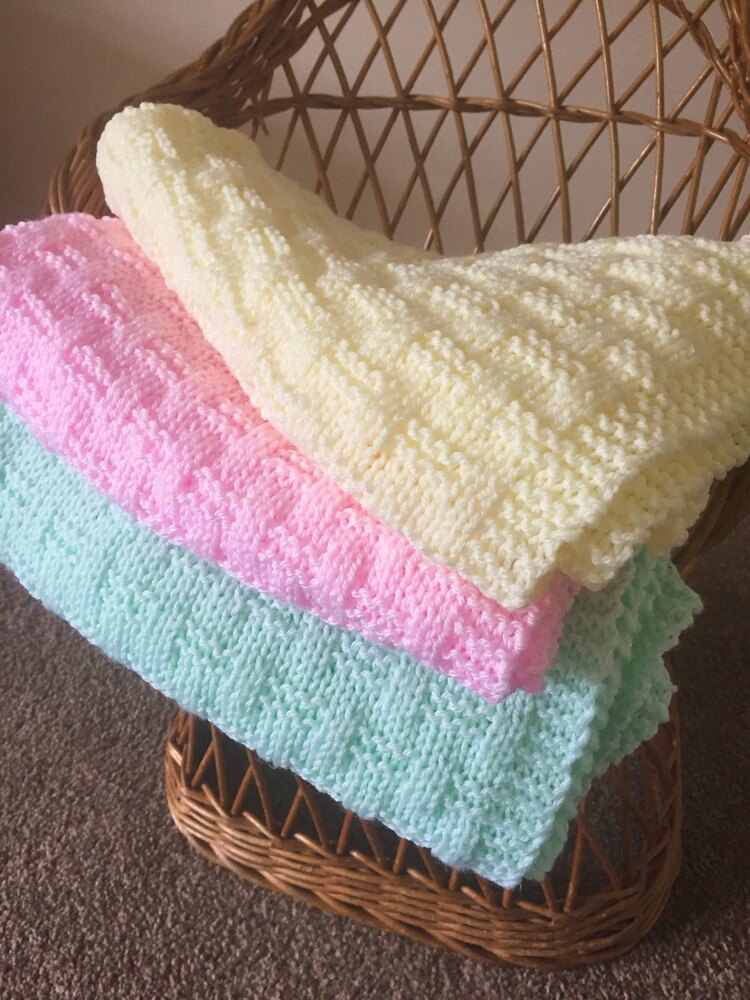 Easy Weave Baby Blanket Knitting pattern by Daisy Gray Knits