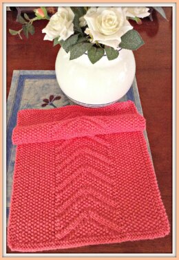 Seed Stitch Chevron Knit Towel