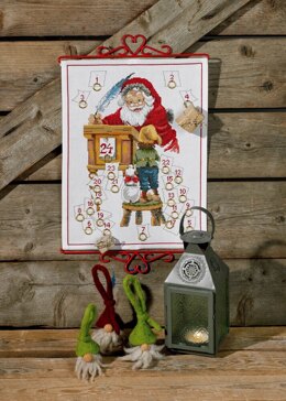Permin Santa Claus Advent Calendar Cross Stitch Kit - 32cm x 43cm