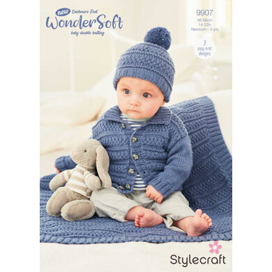 Cardigan, Hat and Blanket in Stylecraft Wondersoft DK Cashmere Feel - 9907 - Downloadable PDF