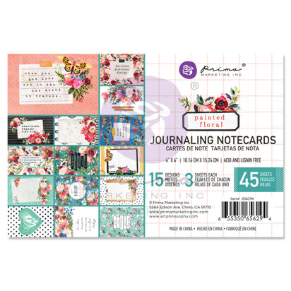 Prima Marketing Painted Floral Collection 4x6 Journaling Cards