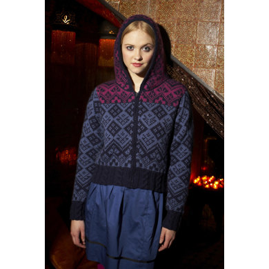 "Scandinavian Hoodie" : Hoodie Knitting Pattern for Women in Debbie Bliss Aran Yarn