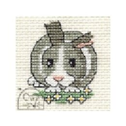 Mouseloft Stitchlets – Kreuzstich Set Hase und Gänseblümchen (64 mm)