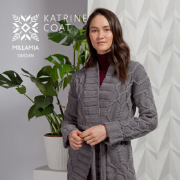 Katrine Coat - Coat Knitting Pattern For Women in MillaMia Naturally Soft Aran by MillaMia
