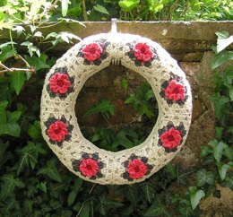 Rose granny square wreath