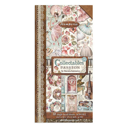 Stamperia Collectables 10 sheets cm 15x30 (6x12) Passion