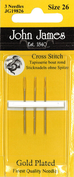 John James Size 26 Gold Cross Stitch Needles(3)