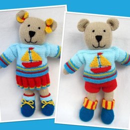 Tilda and Tommy-Ted - knitted bear dolls