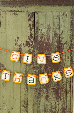 Give Thanks Banner in Red Heart Super Saver Economy Solids - LW4986 - Downloadable PDF