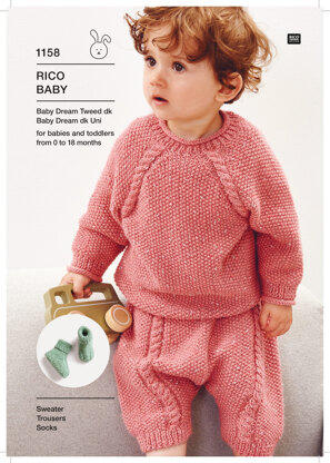Sweater, Trousers & Socks in Baby Dream Tweed DK - 1158 - Downloadable PDF