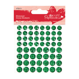 Papermania Shimmer Dome Stickers (60pcs) - Green