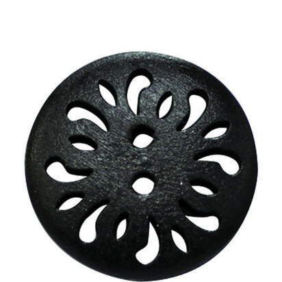 Black Carved 25mm 2-Hole Button