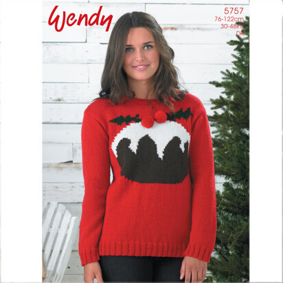 Christmas Pudding Sweater in Wendy Mode DK - 5757