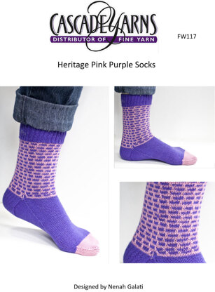 Pink Purple Sock in Cascade Heritage - FW117