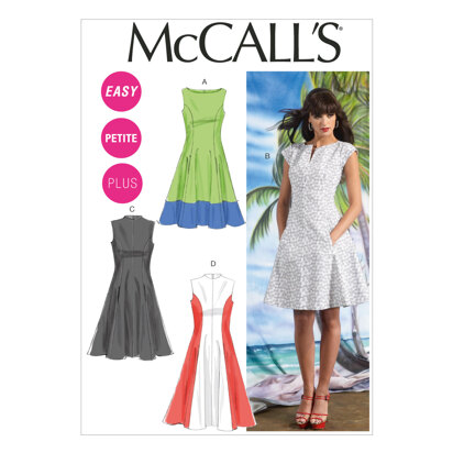 McCall's Misses'/Women's Petite Lined Dresses M6741 - Sewing Pattern