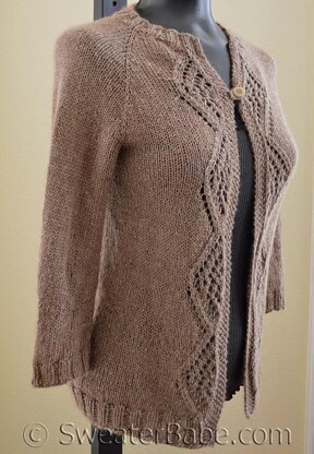 #175 Diamonds and Lace Top-Down Cardigan