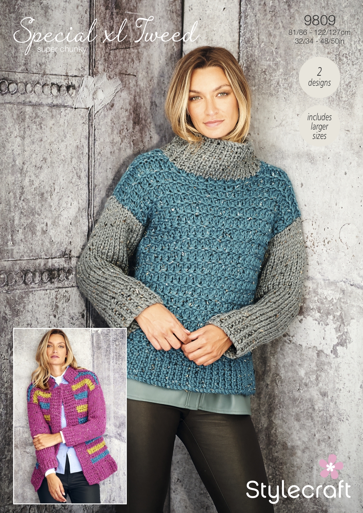 Stylecraft Knitting Pattern 8576 Dolman Jacket Pocket Scarf DK Ladies 32-42" 