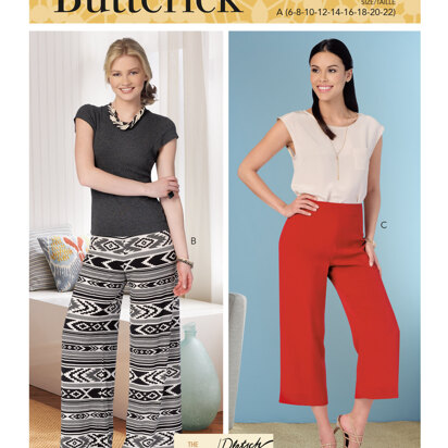 Butterick Misses' No-Side-Seam Shorts, Capris & Pants B6851 - Sewing Pattern