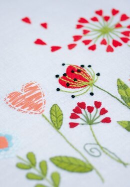 Vervaco Flowers Tablecloth Embroidery Kit - 80 x 80