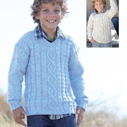 Boy’s Sweaters in Hayfield Bonus Aran Tweed with Wool - 2353 - Downloadable PDF