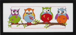 Permin Owls Cross Stitch Kit - 36x15cm