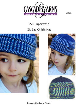 Zig Zag Childs Hat in Cascade 220 Superwash - W240