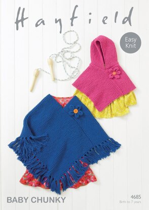 Ponchos in Hayfield Baby Chunky - 4685- Downloadable PDF