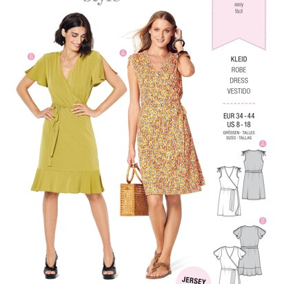 Burda Style Misses' Dress – Wrap Dress – Gathered Shoulders B6238 - Paper Pattern, Size 8-18