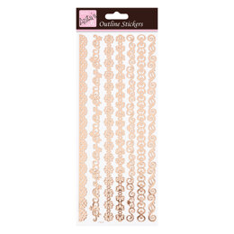 Anitas Outline Stickers - Borders - Rose Gold On White