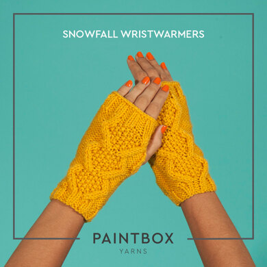 "Snowfall Wristwarmers" : Gloves Knitting Pattern for Women in Paintbox Yarns Aran Yarn