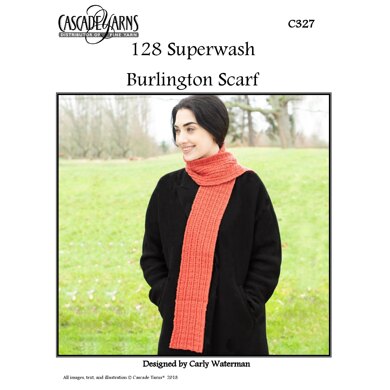 Burlington Scarf in Cascade Yarns 128 Superwash - C327 - Downloadable PDF