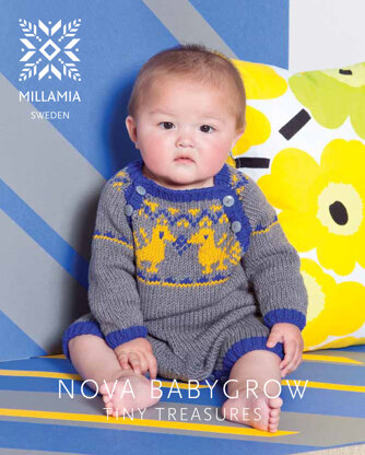 "Nova Babygrow" - Babygrow Knitting Pattern in MillaMia Naturally Soft Aran